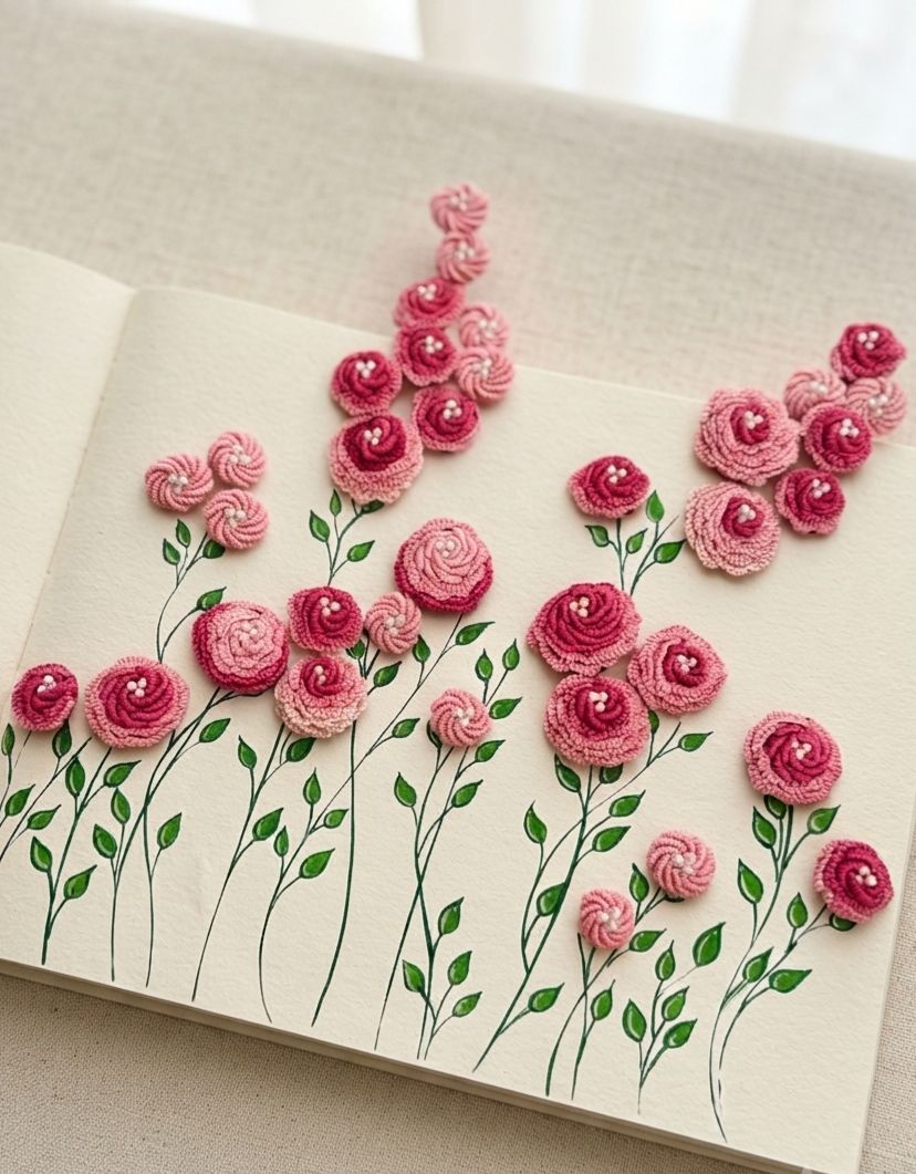 Hand-embroidered pieces by Arwa Knots